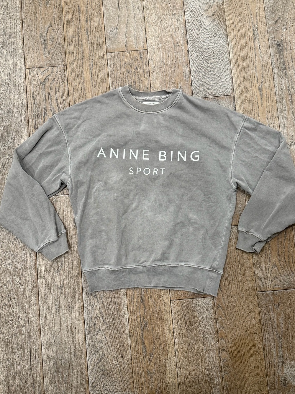 Anine Bing Sport sweatshirt with a vintage washed finish Gray Green Sz XS